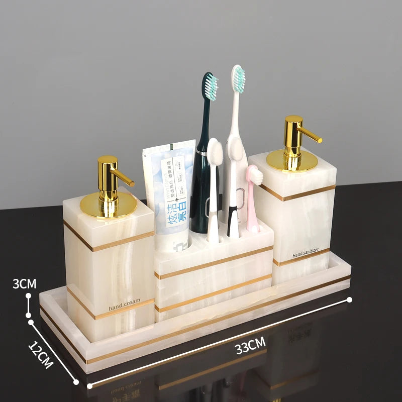 White Onyx Bathroom Set