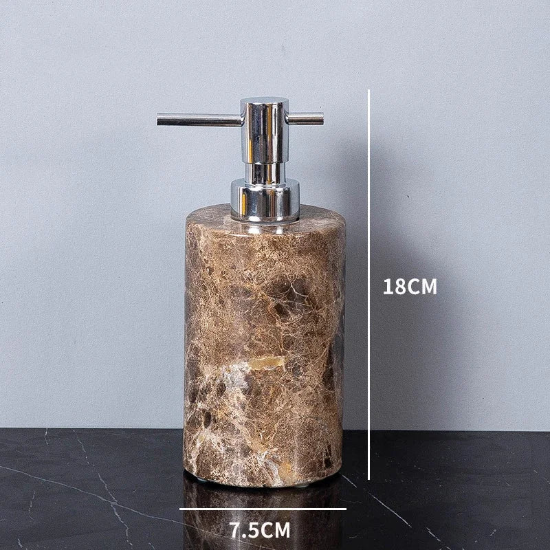 Dark Brown Marble Bath Set