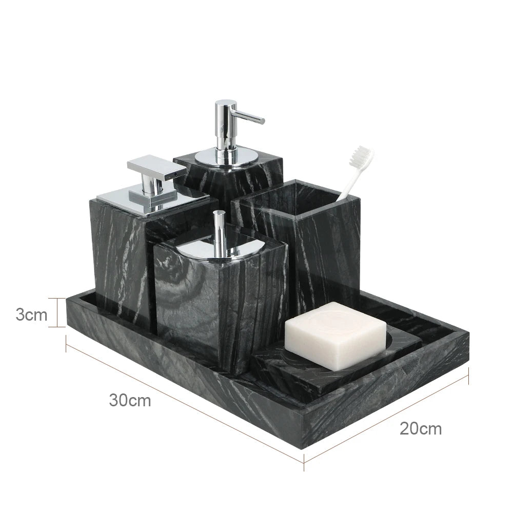 Black Marble Bathroom Set