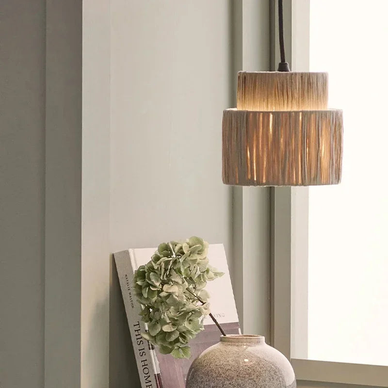 Japanese Rattan Pendant Chandelier