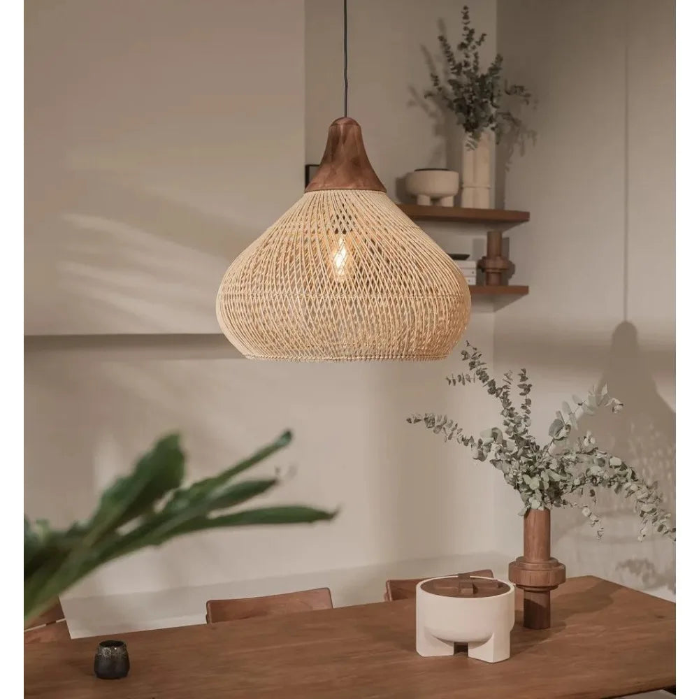 Wabi-Sabi Rattan Pendant Chandelier