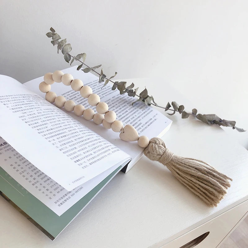 Boho Natural Wood Bead Garland