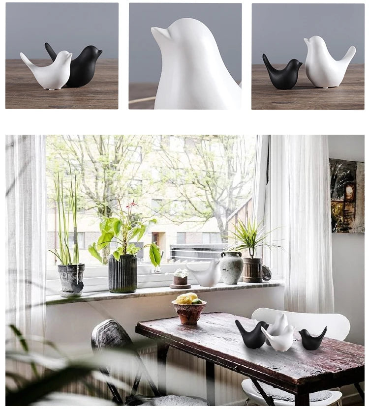 Nordic Ceramic Bird Figurine