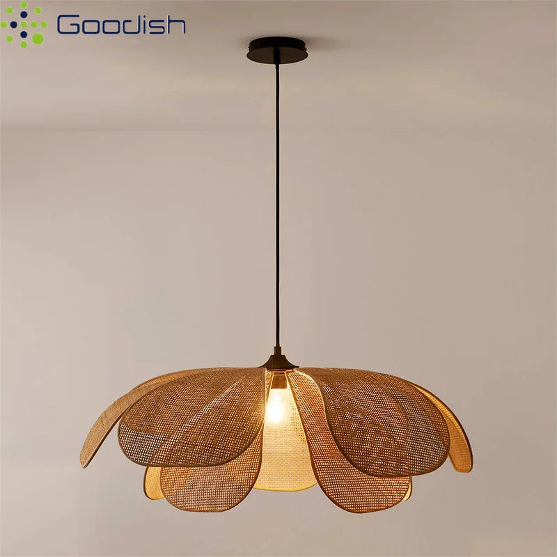 Wabi-Sabi Rattan Pendant Chandelier