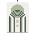 Boho Rectangular Sage Green Canvas Wall Art