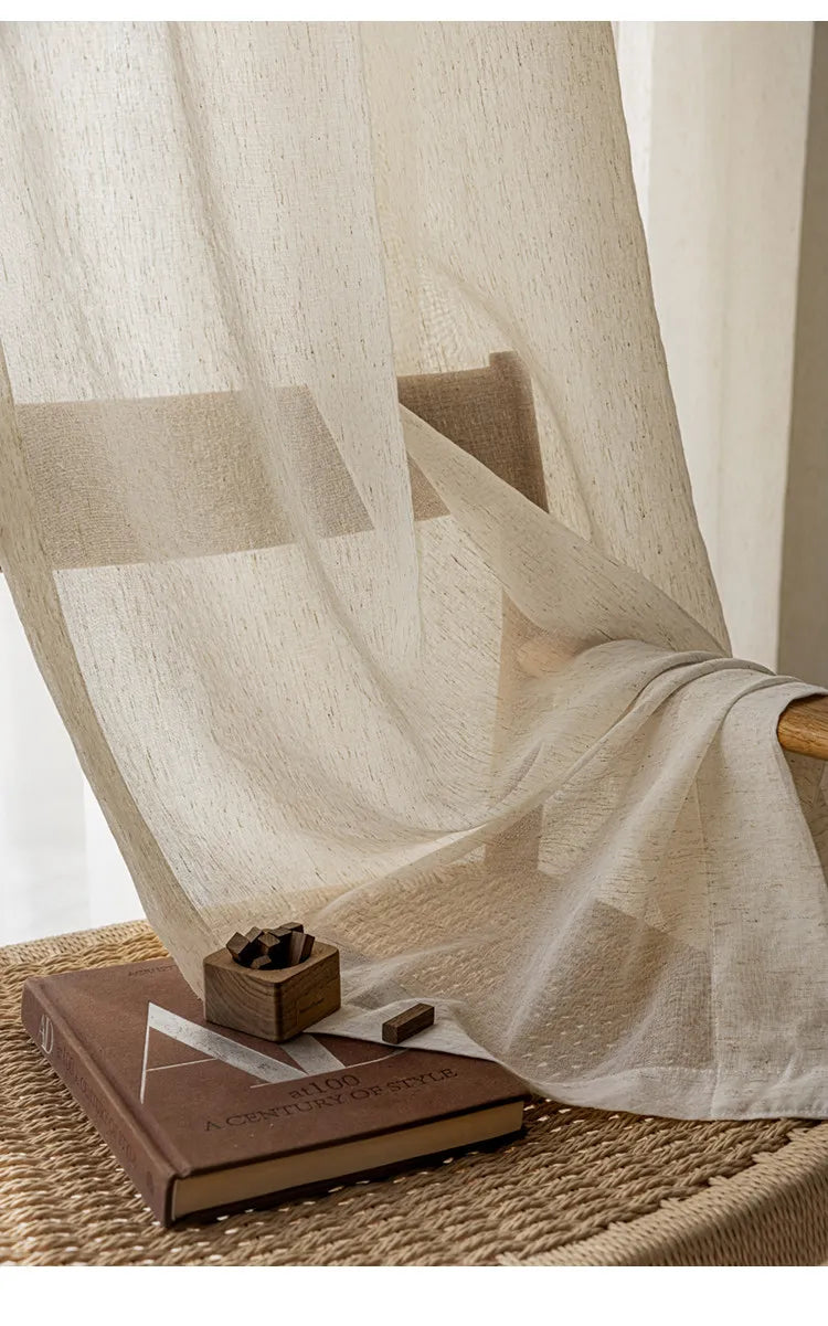 Modern Cotton-Linen Sheer Curtain