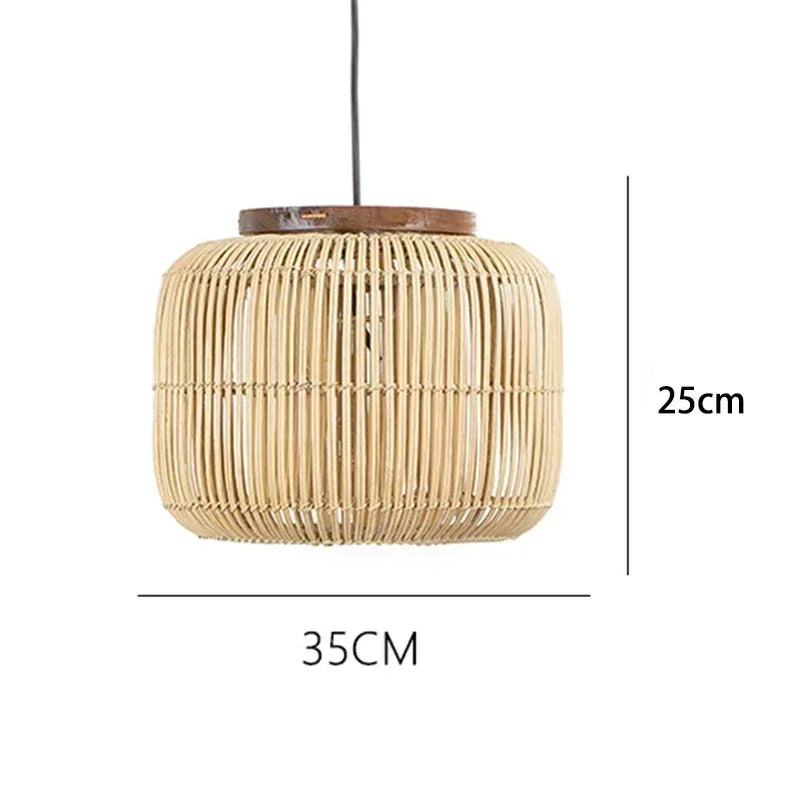 Wabi-Sabi Rattan Pendant Chandelier
