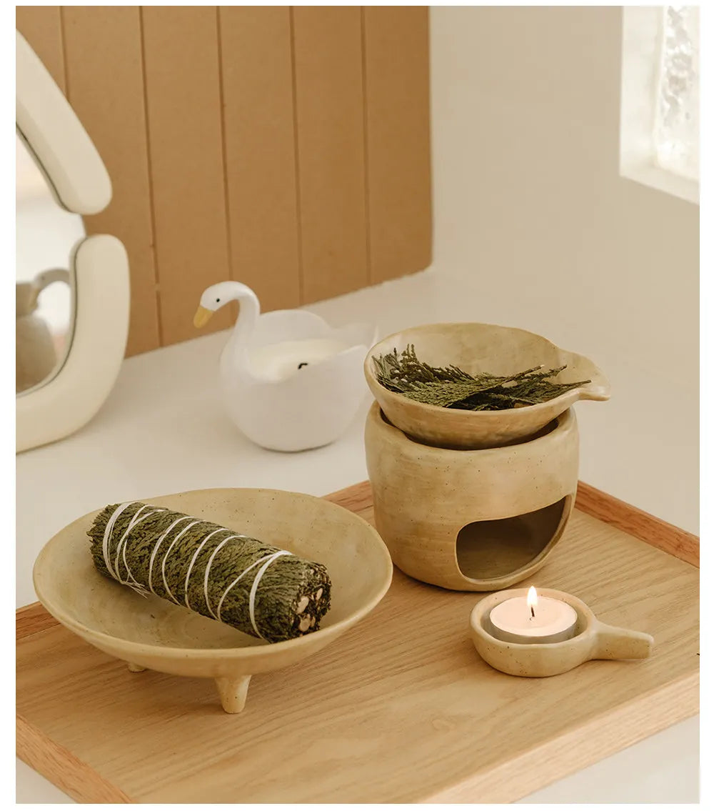 Wabi-Sabi Ceramic Incense Burner