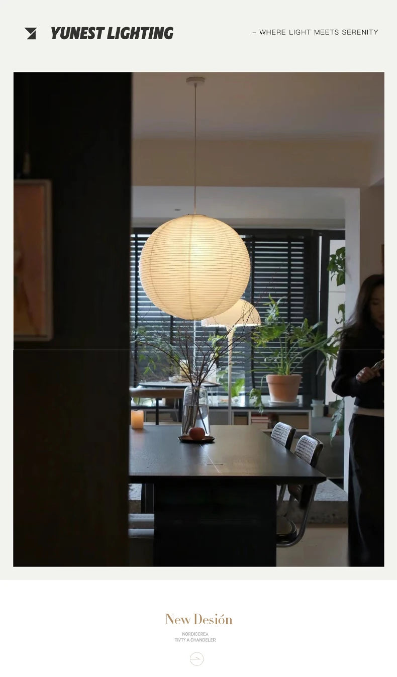 Wabi-Sabi Paper Pendant Chandelier