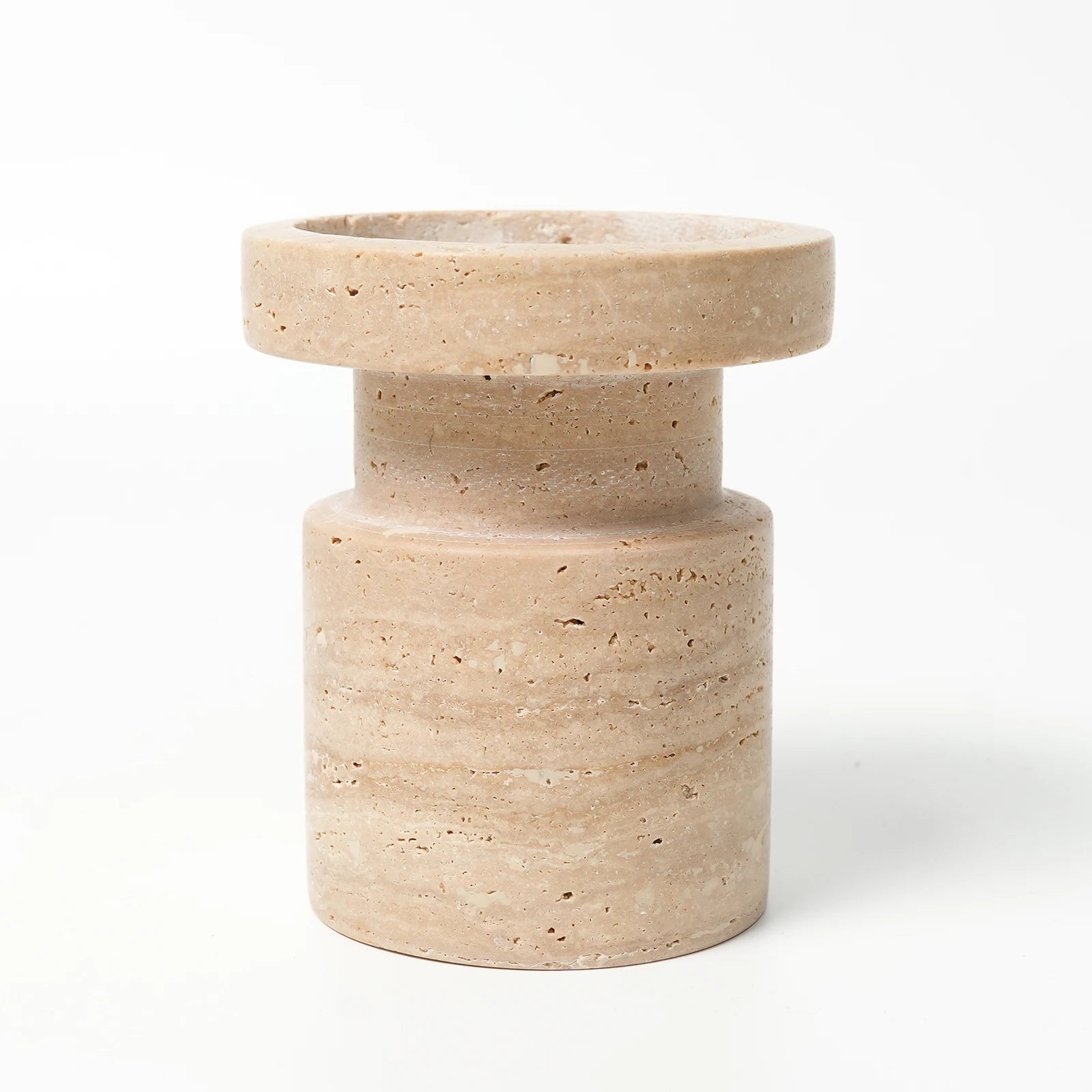 Retro Travertine Candlestick
