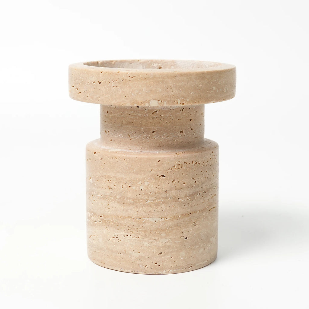 Retro Travertine Candlestick