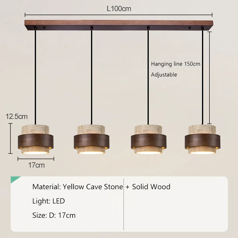 Wabi-Sabi Wood Pendant Chandelier