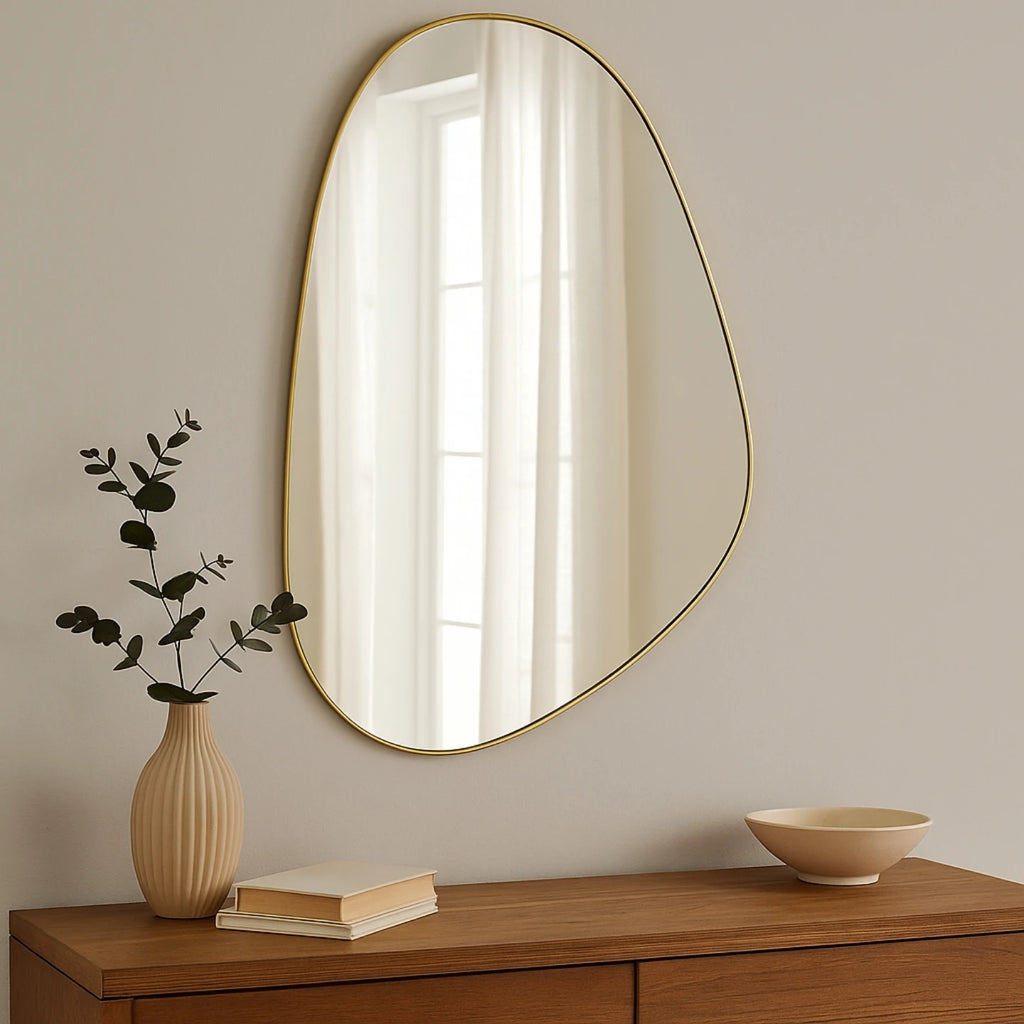 Art Deco Irregular Gold Wall Mirror