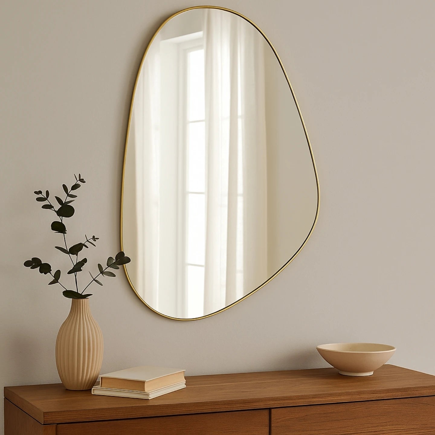 Art Deco Irregular Gold Wall Mirror
