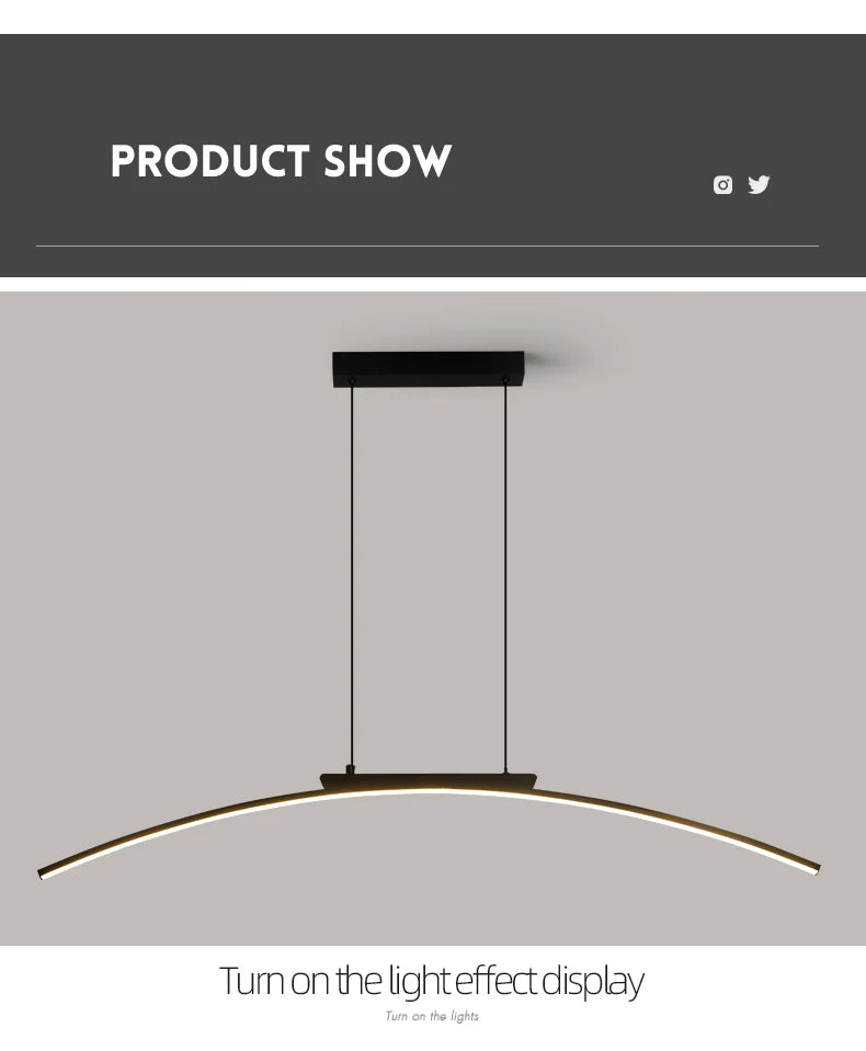 Contemporary Arc Pendant Lamp