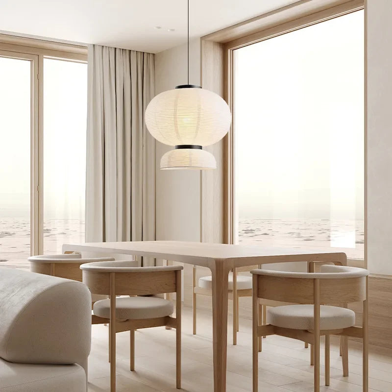 Wabi-Sabi Paper Arc Pendant Lamp