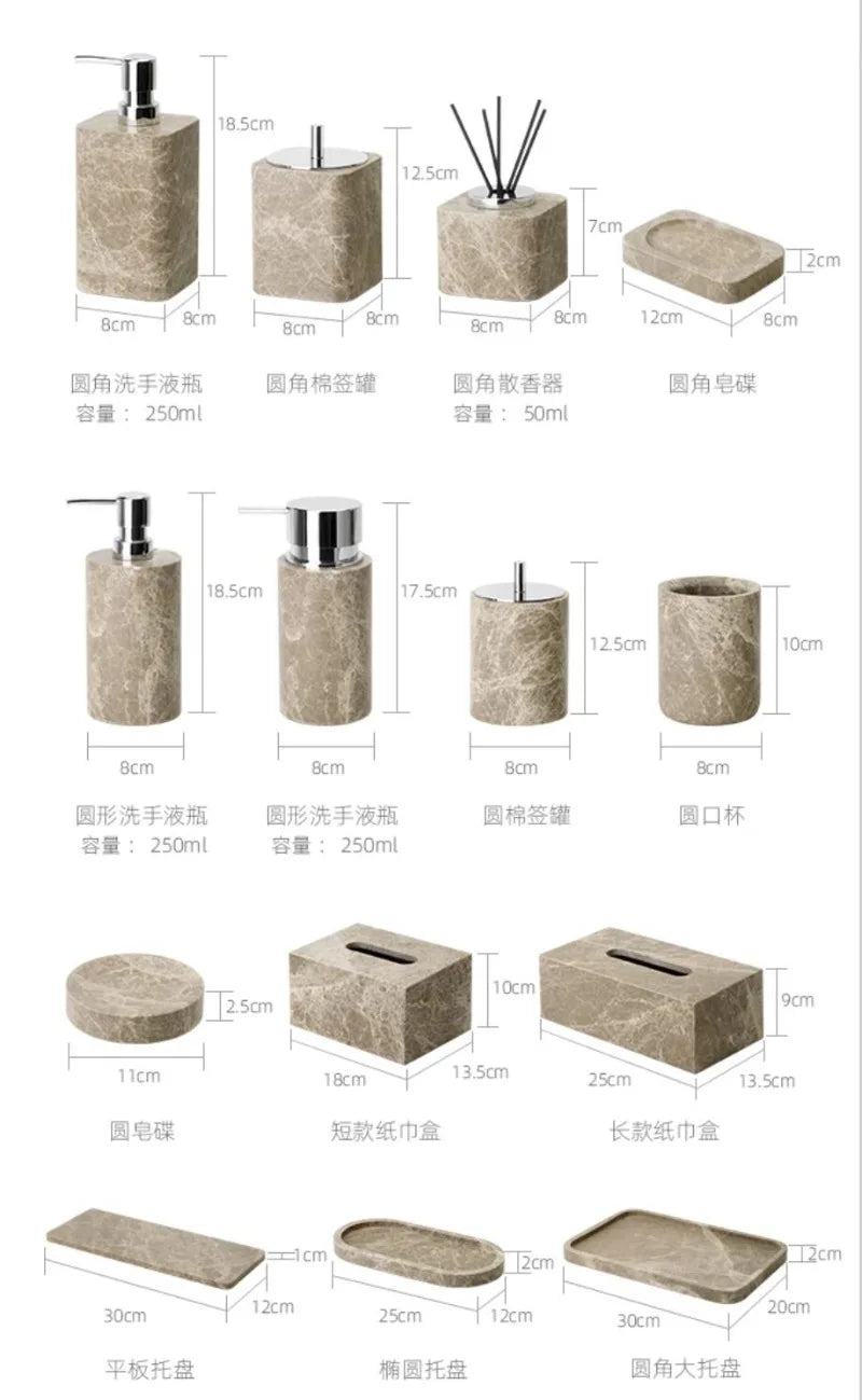 Nordic Marble Bathroom Set