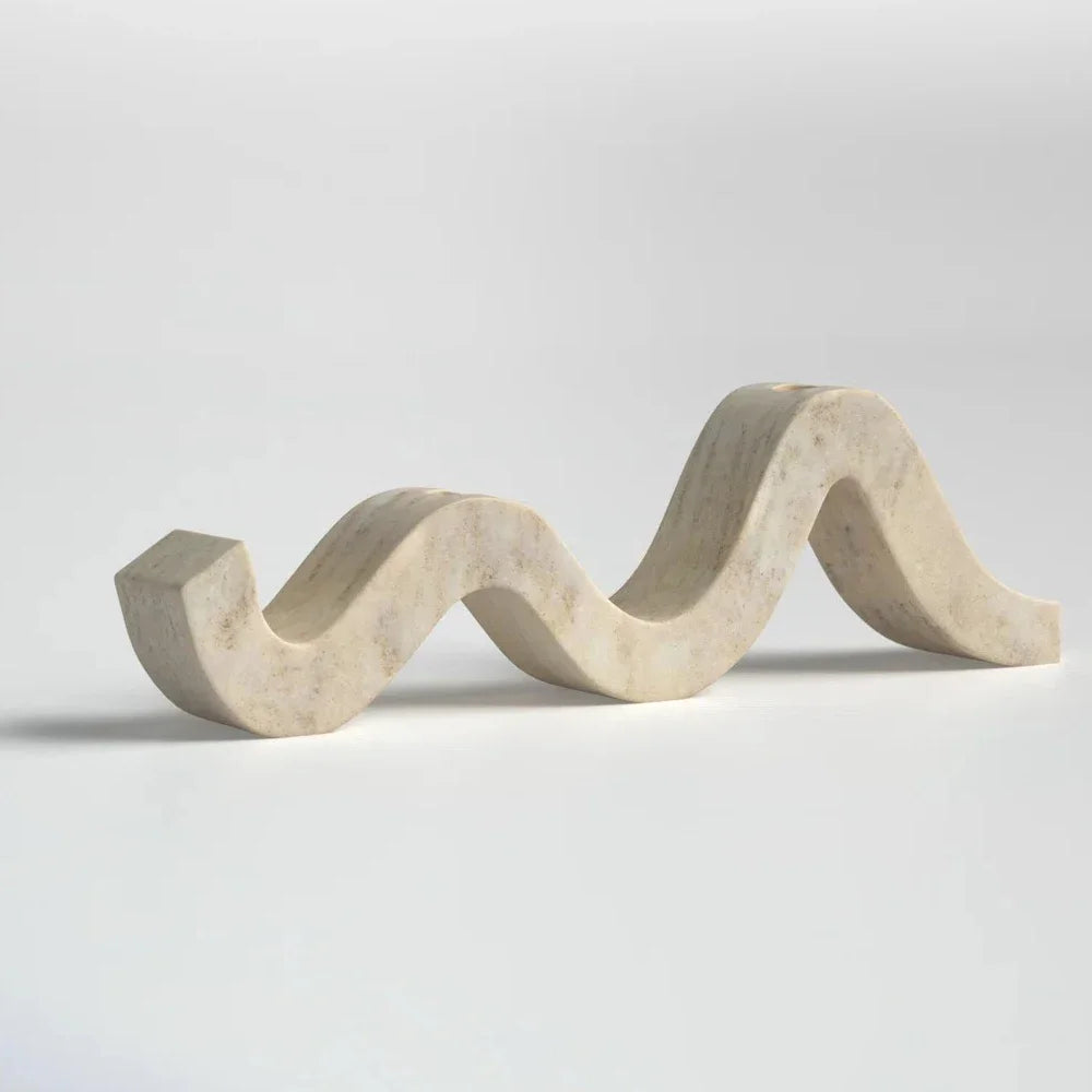 Vintage Travertine Candlestick