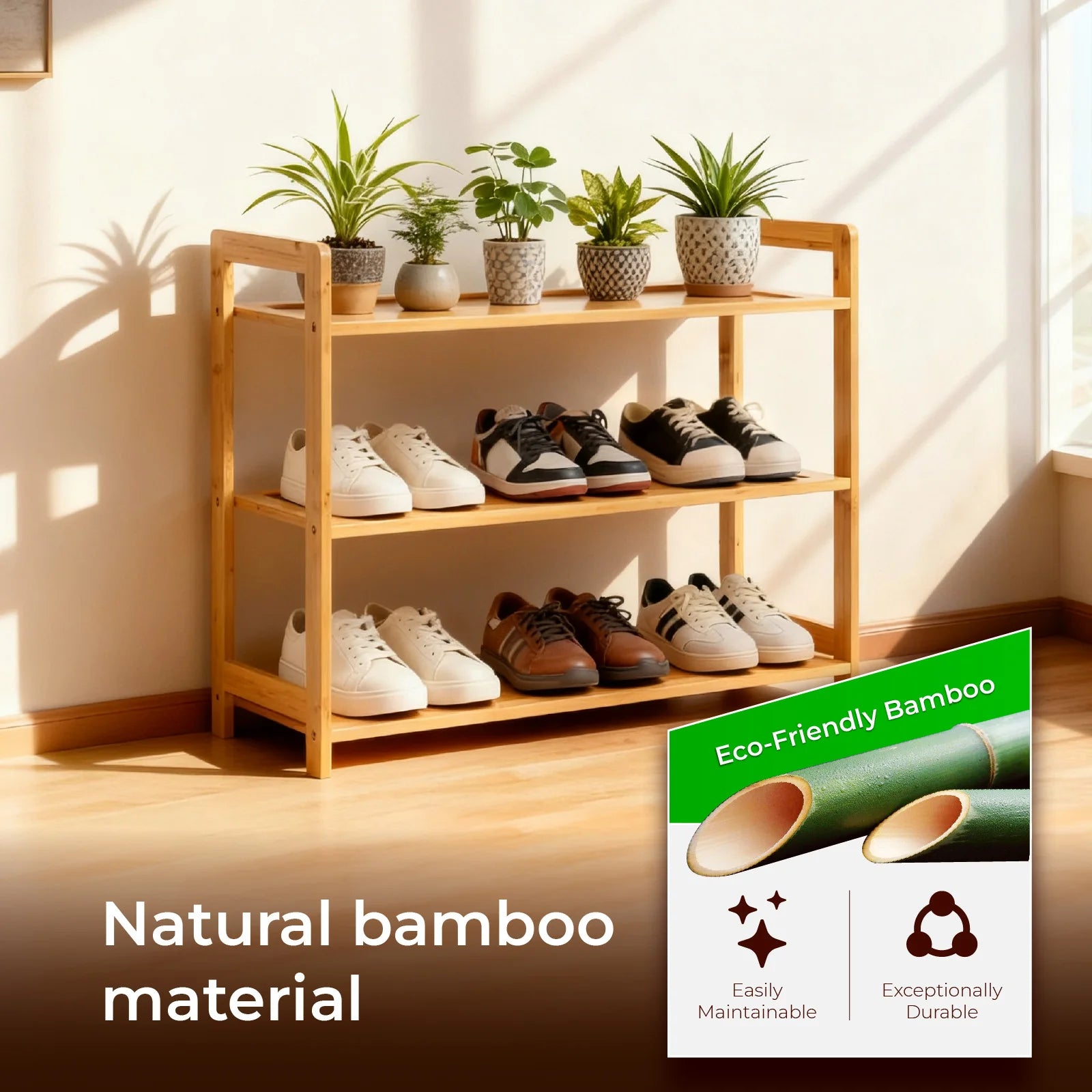 Bamboo Shoe Rack