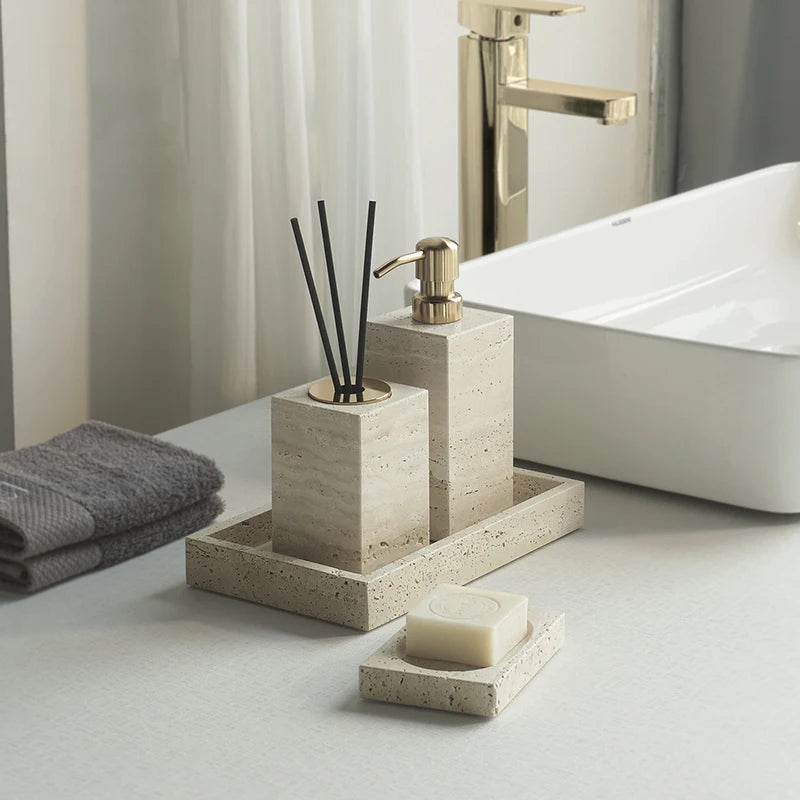 Travertine Bathroom Set