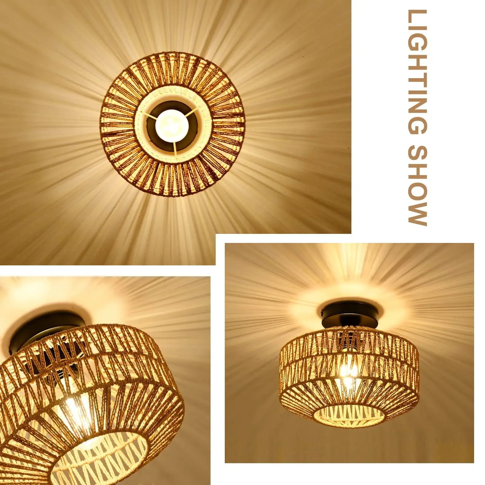 Modern Rattan Pendant Chandelier