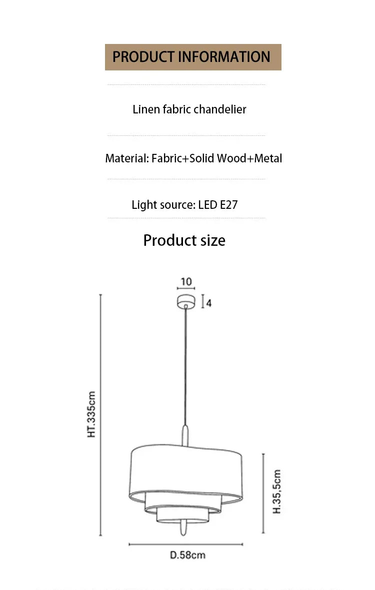 Wabi-Sabi Fabric Pendant Chandelier