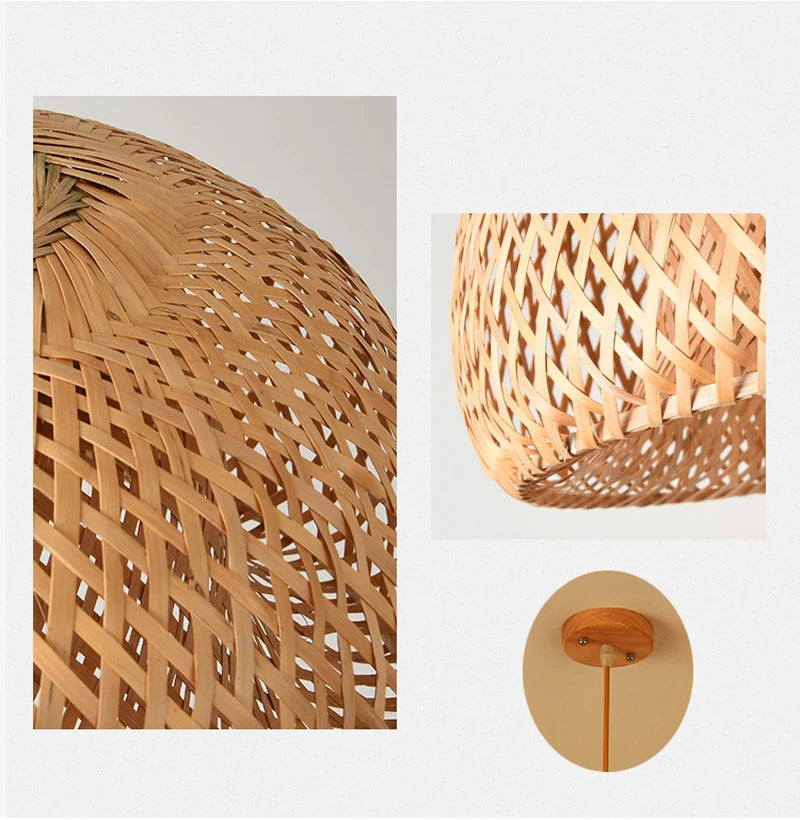 Retro Rattan Pendant Chandelier