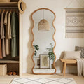 Boho Arched Natural Full-Length Wall Mirror