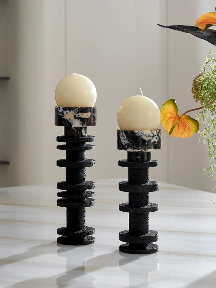 Luxury Travertine Candlestick