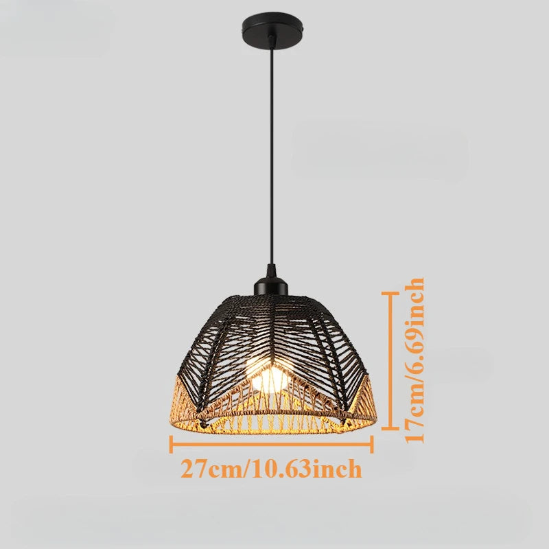 Retro Rattan Pendant Chandelier