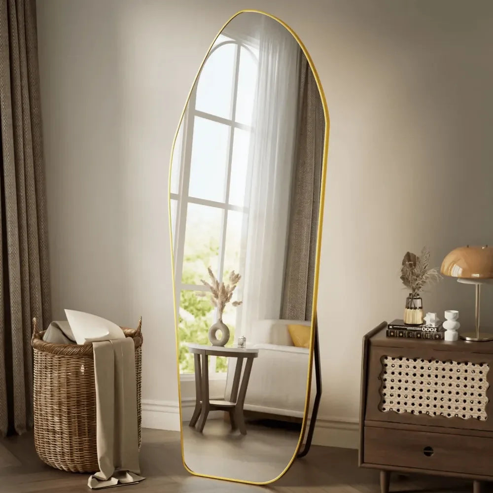 Irregular Gold Full-Length Wall Mirror