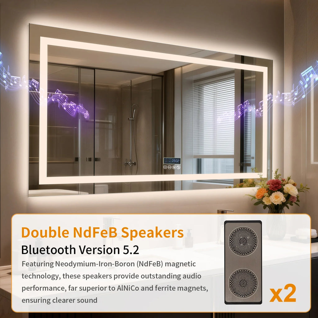 Bluetooth LED Bathroom Mirror