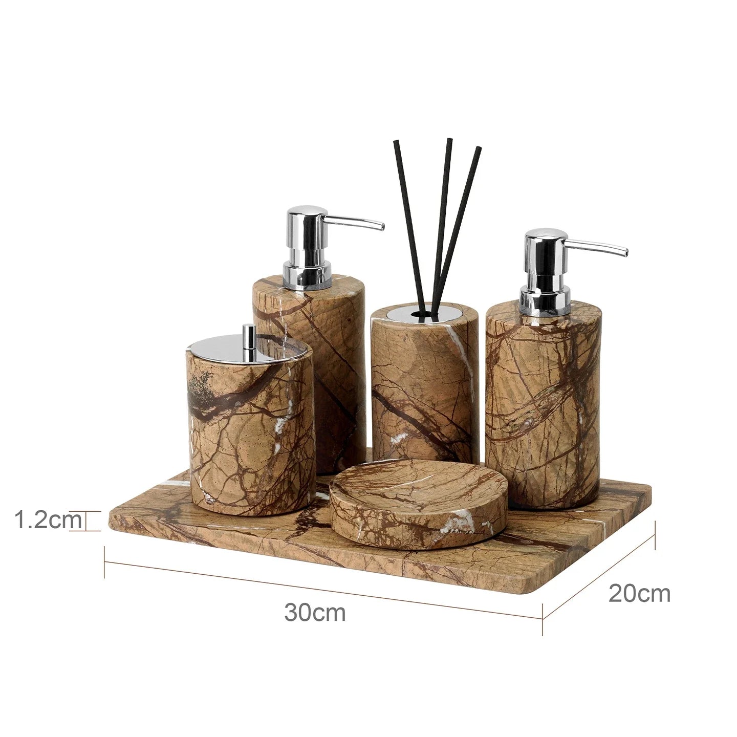 Rainforest Brown Marble Set