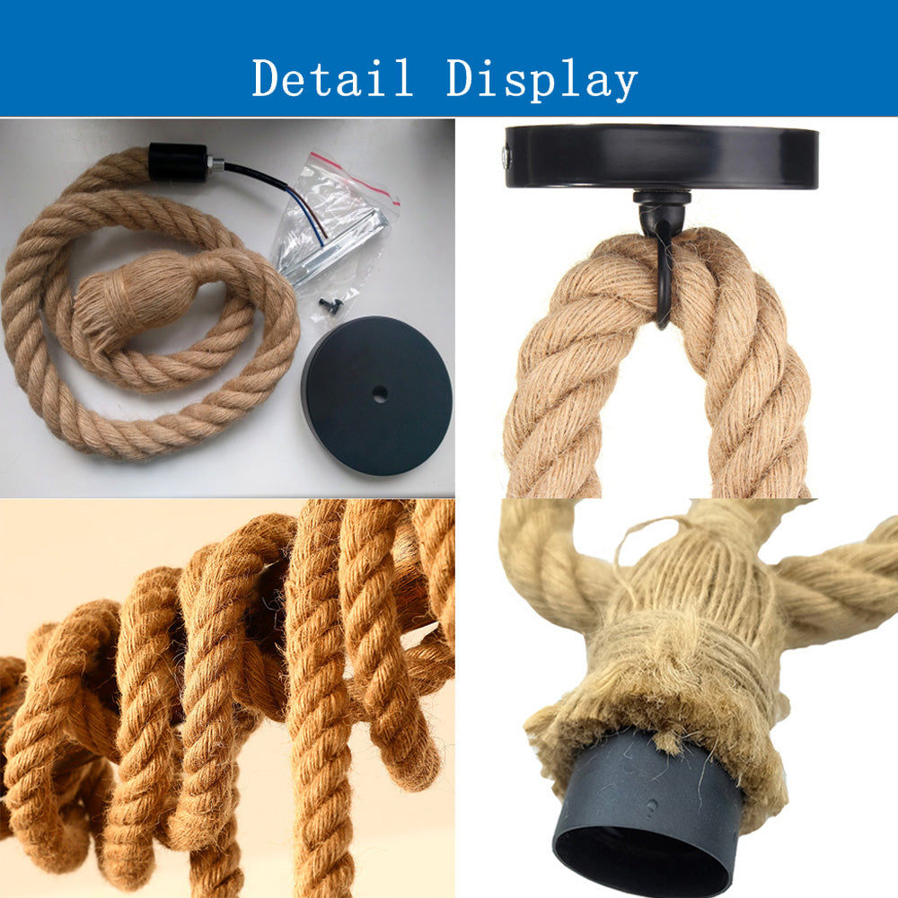 Hemp Rope Industrial Pendant Light