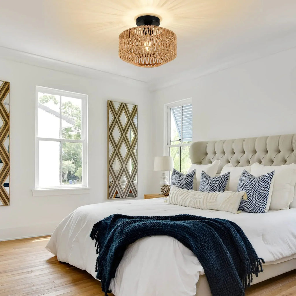 Modern Rattan Pendant Chandelier