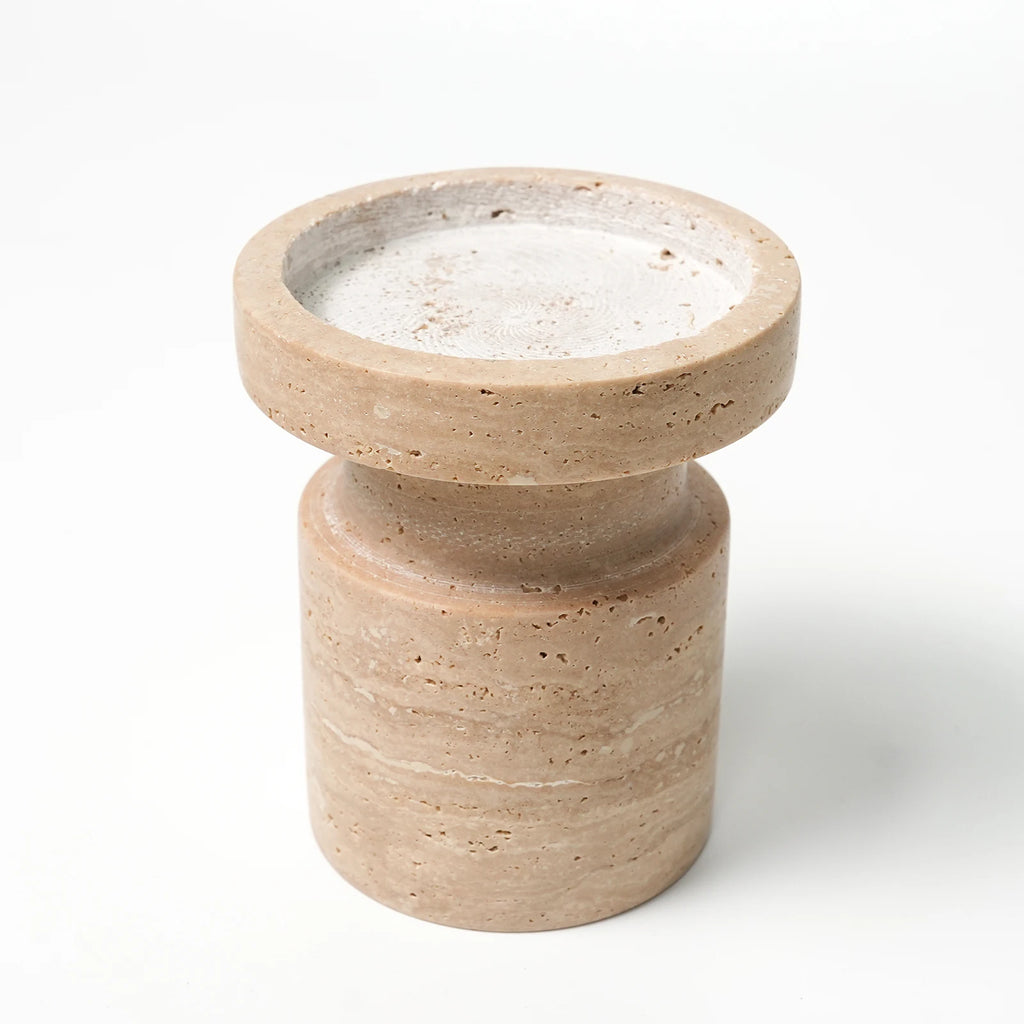 Retro Travertine Candlestick