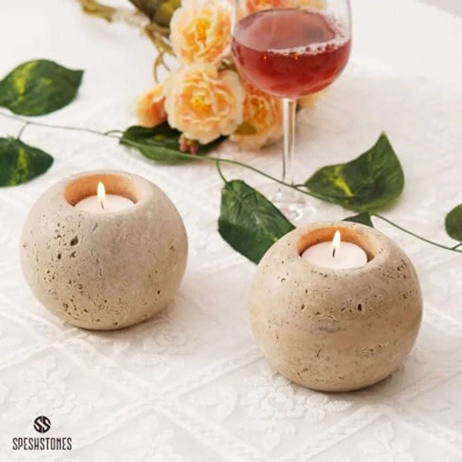 Travertine Tealight Holder (Set)