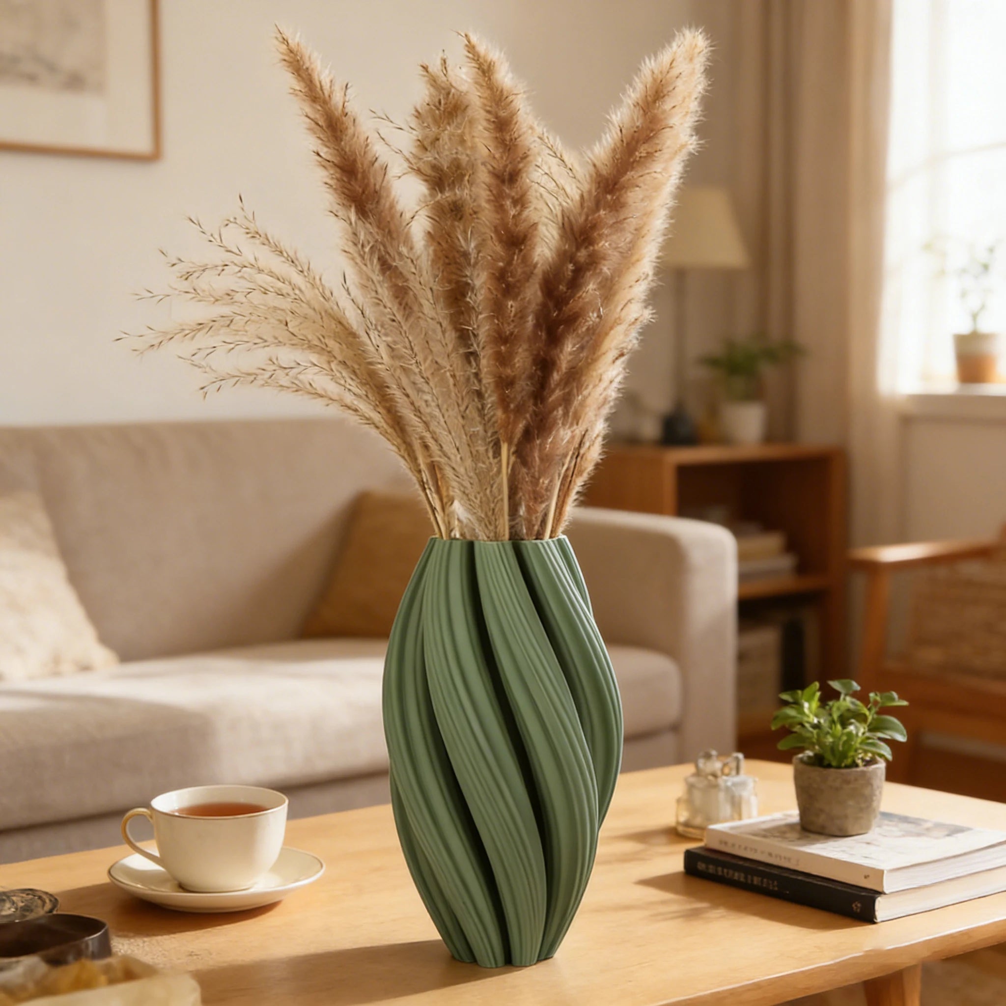 Wave-Texture Morandi Vase