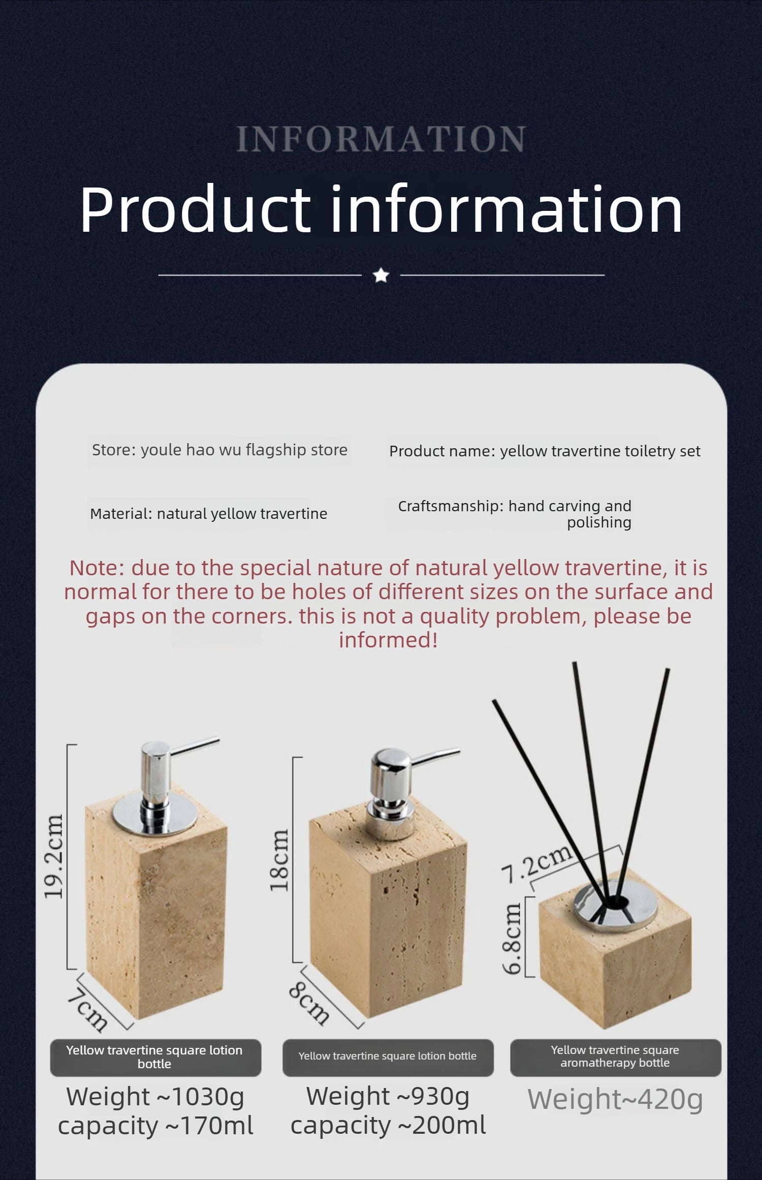 Wabi-Sabi Travertine Bath Set