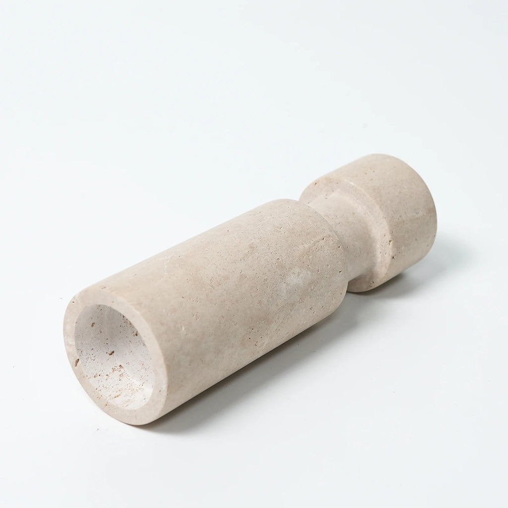 Retro Travertine Candlestick