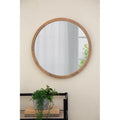 Japandi Round Brown Wall Mirror