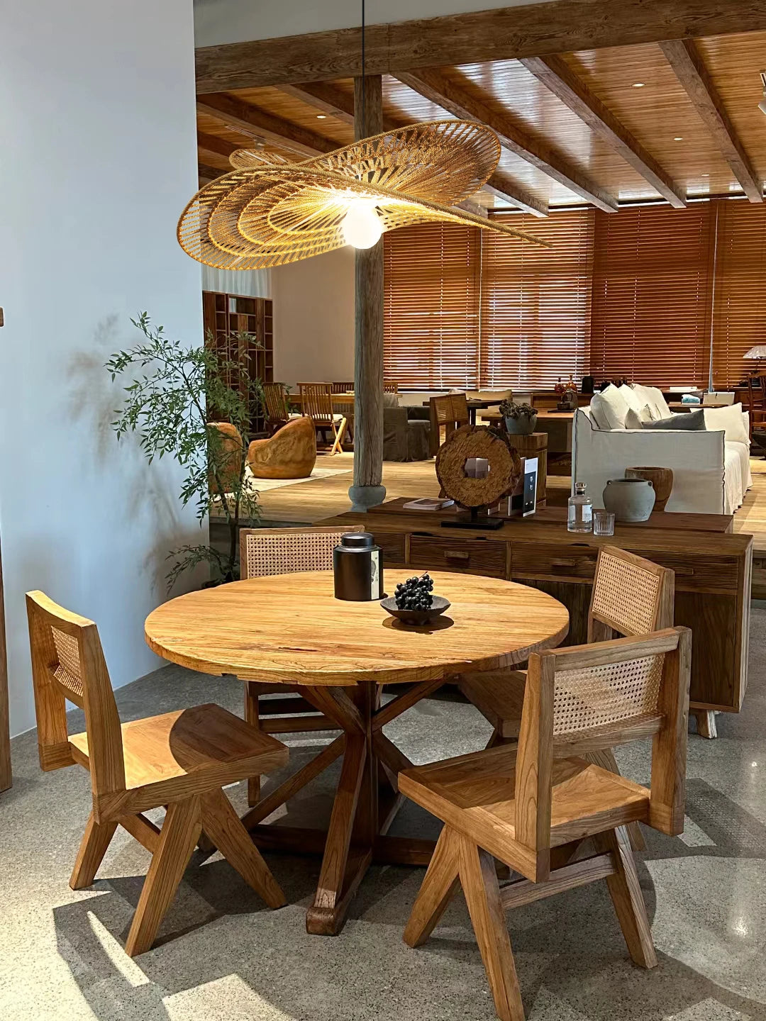 Wabi-Sabi Rattan Pendant Chandelier