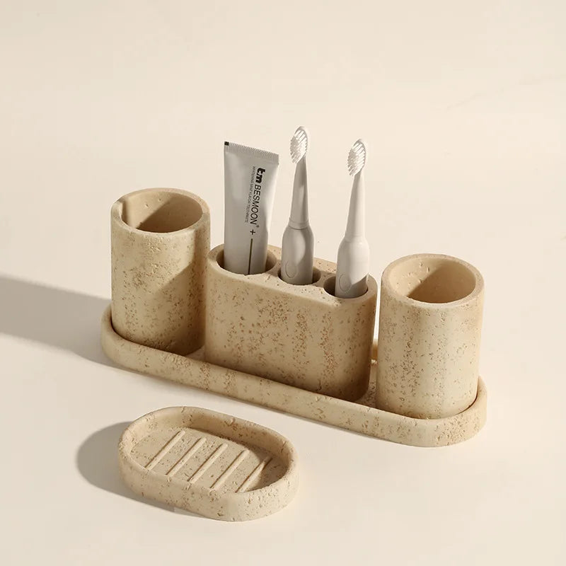 Travertine 4-Piece Bath Set