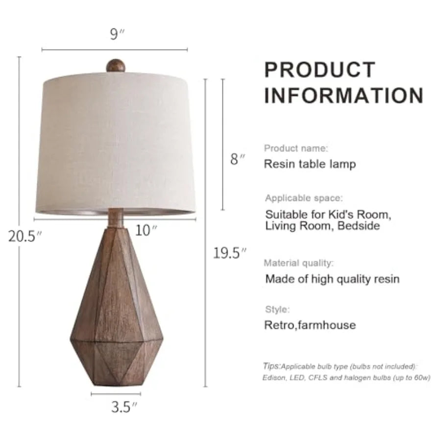 Farmhouse Table Lamp, Set of 2