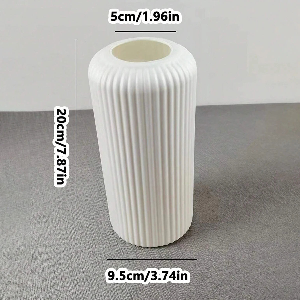 Striped Ceramic-Look Vase