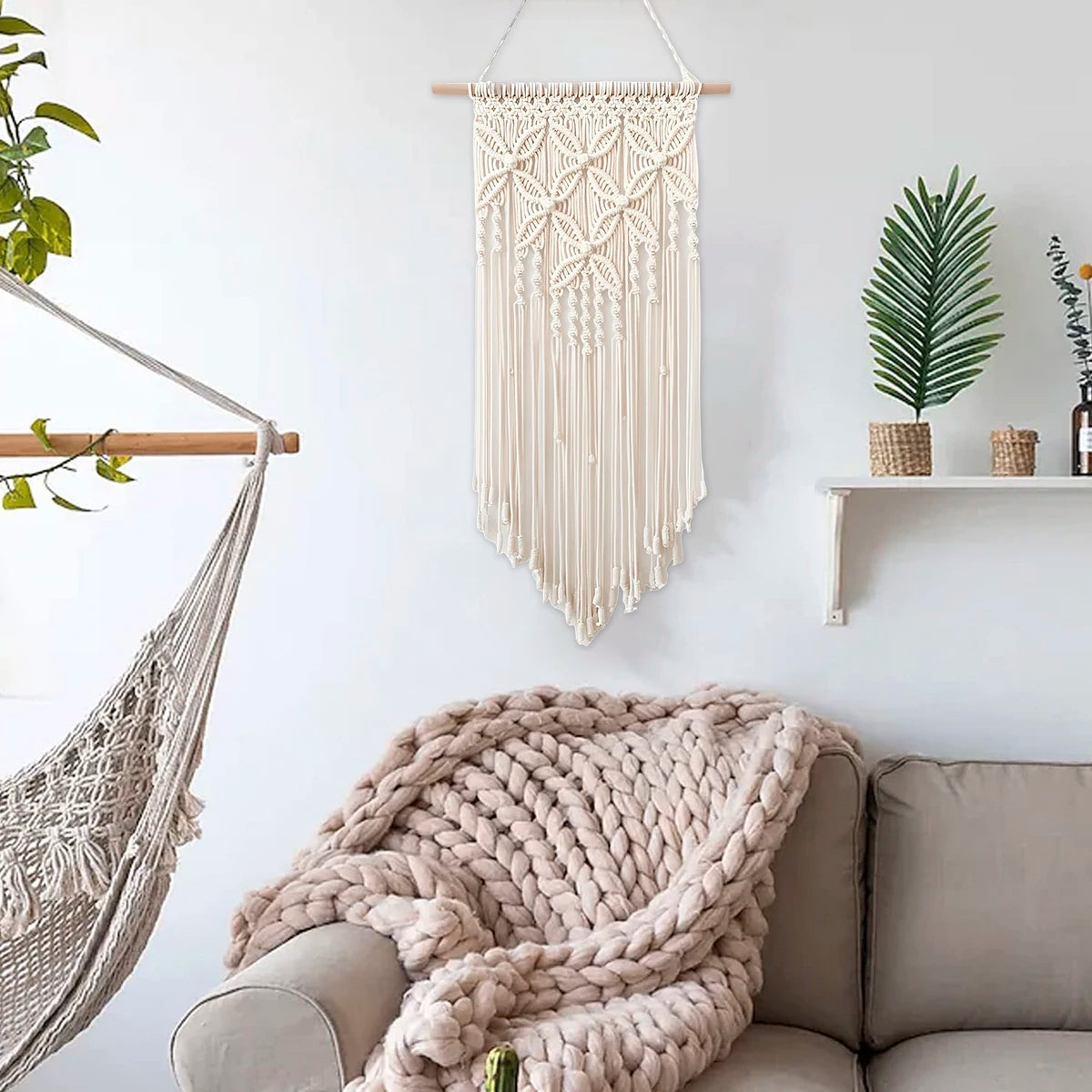 Boho Beige Macrame Wall Hanging
