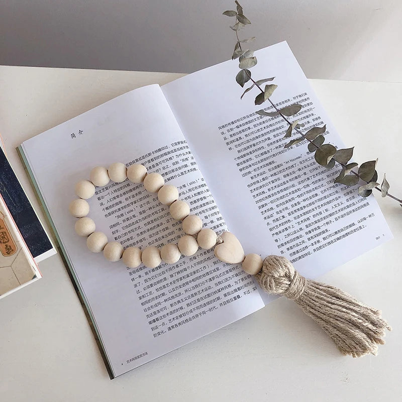Boho Natural Wood Bead Garland