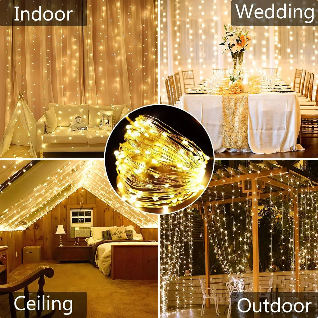Solar Curtain Fairy Lights