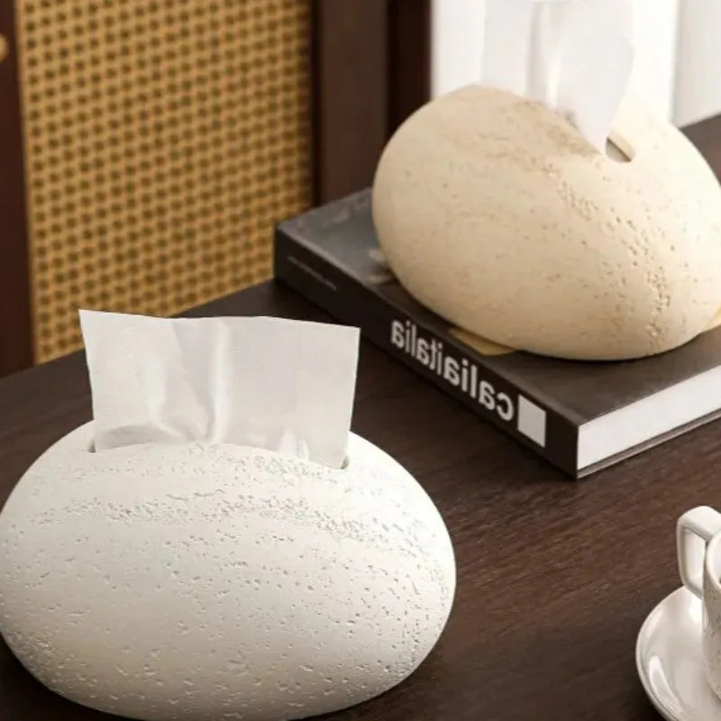 Stone-Look Travertine Tissue Box