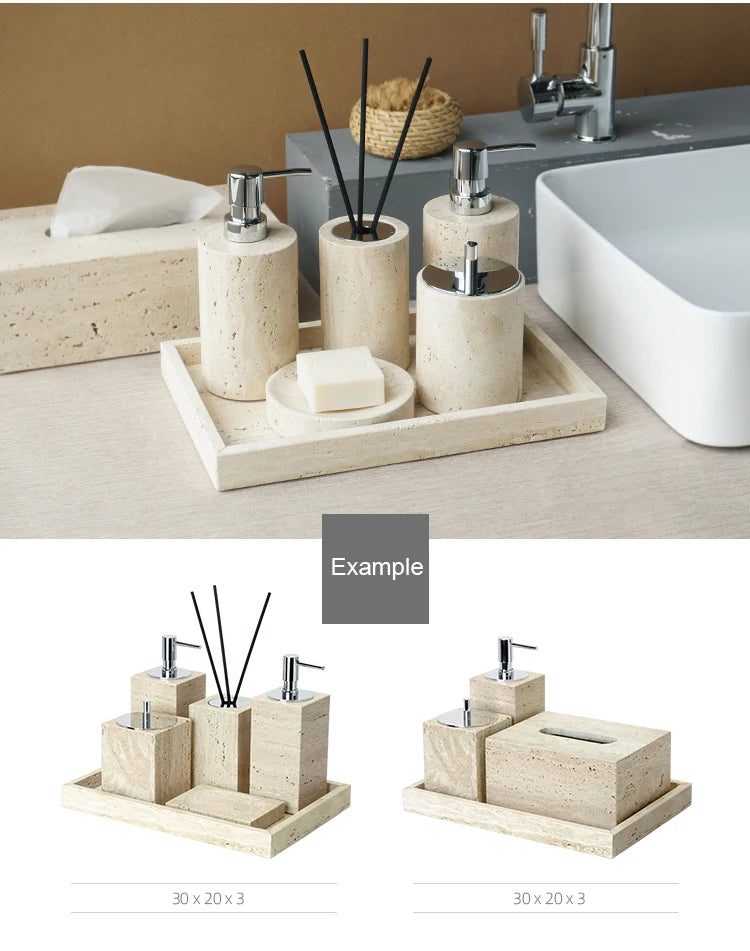 Travertine Bathroom Set